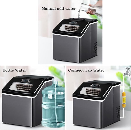 IJsmachine - IJsblokjesmachine Generator - Commercieel Gebruik Thuis - 30 kg per dag - 28x37x35 cm - Zilver — afbeelding 5