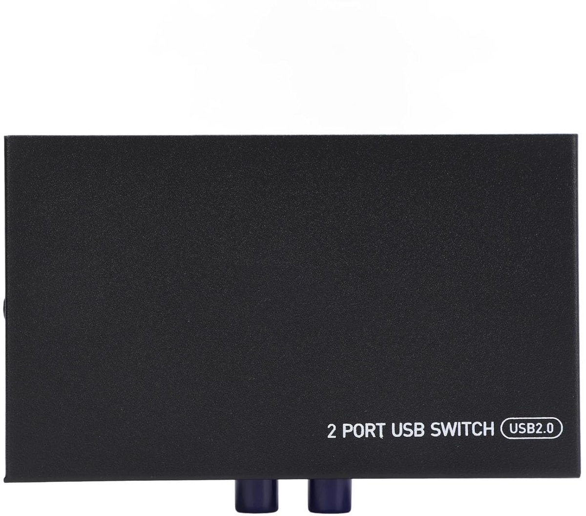 USB Switcher - Apparaat Delen - Tussen 2 PC's - Compact IJzeren Doos - 13x9x3 cm - Zwart