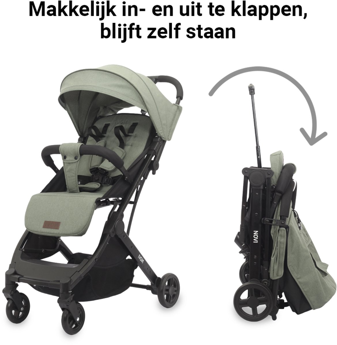 Novi Baby Travel Go Buggy, 0-4 jaar, 0-22 kg, Baby Wandelwagen, Compacte Kinderwagen, Schouderriem, te gebruiken als trolley