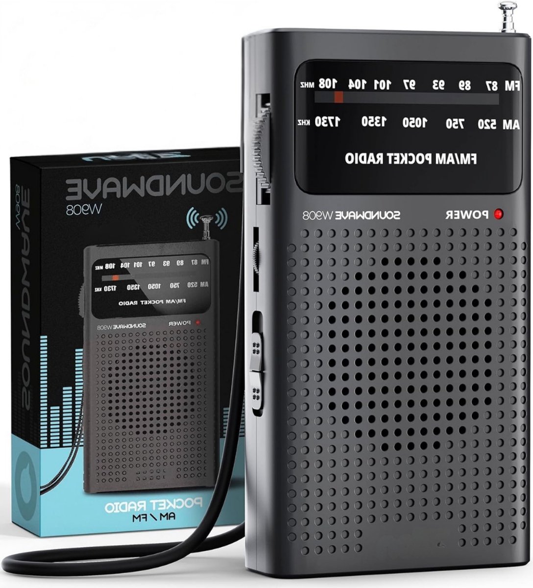 VIN® Transistor Radio Op Batterijen - Transister FM AM- Draagbare Mini Noodradio - Radio Voor Rampen - Pocket Radio Speler - Zwart