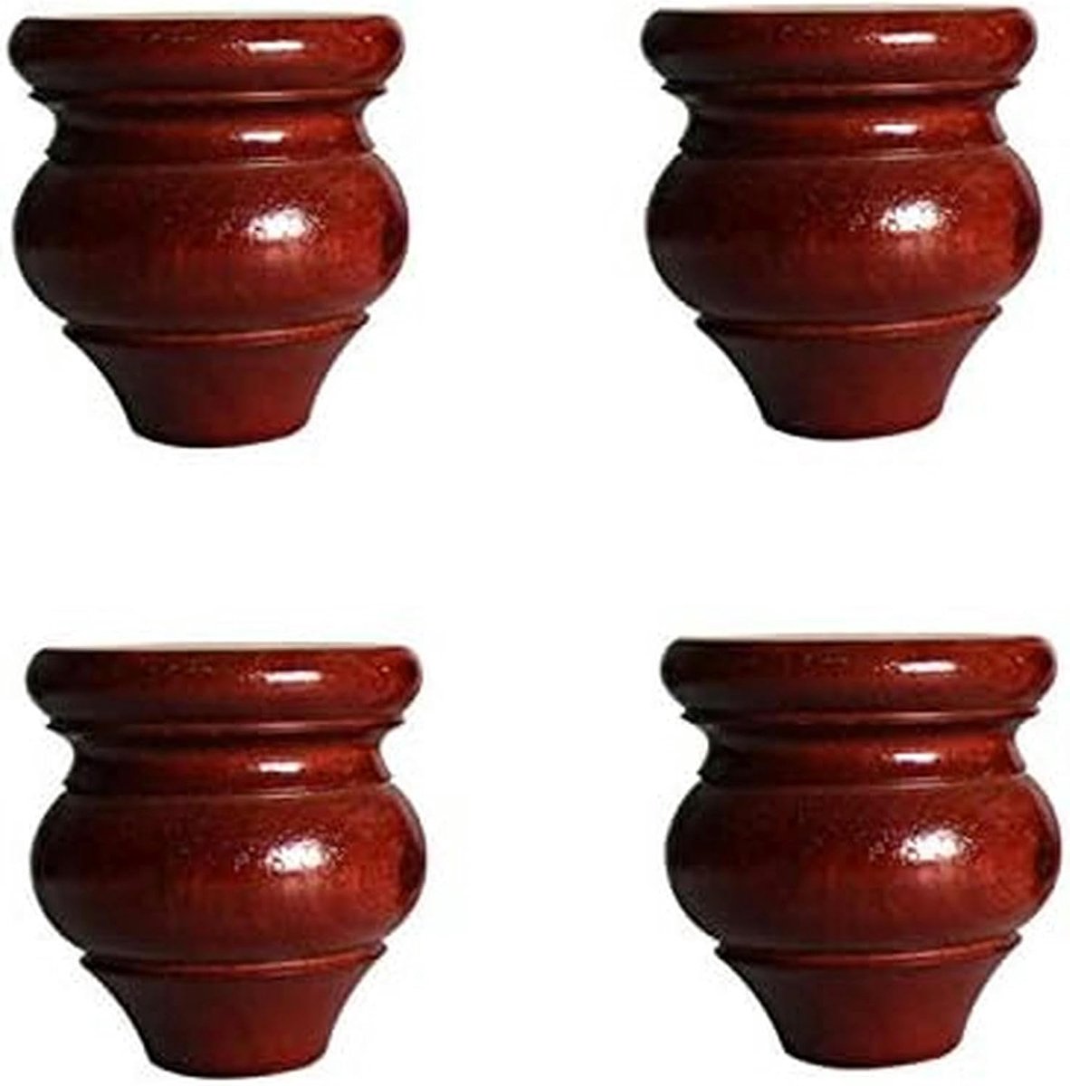 Houten Meubelpoten - Steunpoten Bank - Meubels Verhogen - Massief Rubberhout - 8 cm Hoog - Natuurlijk Hout
