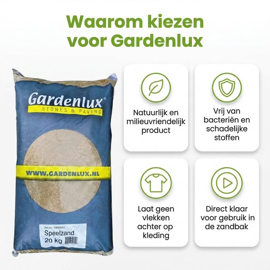 Gardenlux - Speelzand - Zandbakzand voor Kinderen - Gecertificeerd - 4 x 20 kg