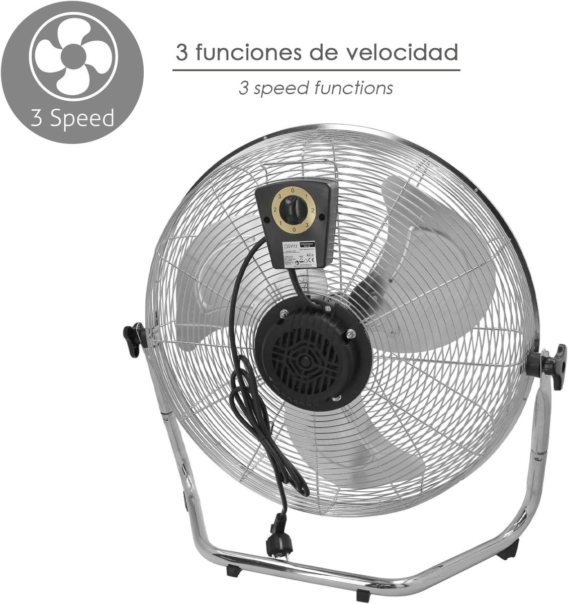 Vloerventilator - Ventilator vloer - Ruimte Koelen - Verstelbare Kop - 50 cm Diameter - Ch