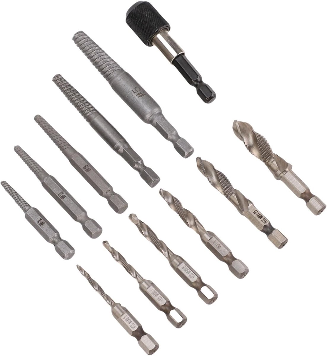 Schroefextractorset 5-delig - Gebroken Bouten Verwijderaar - Schroeven Reparatie - Gelegeerd Staal - 5 Maten