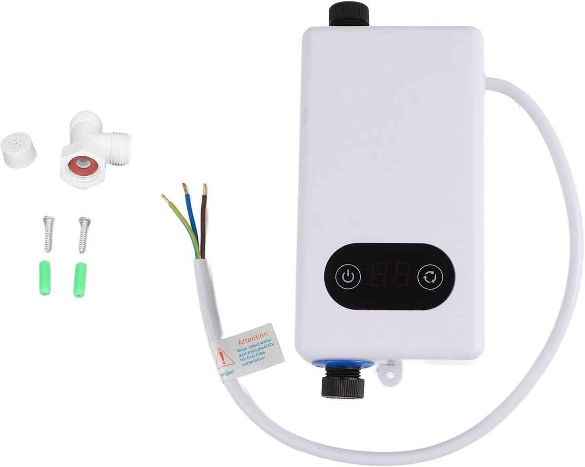 Elektrische Boiler - Directe Waterverwarmer - Direct Warm Water - Compact Ontwerp - 7x7x6 cm - Zilver