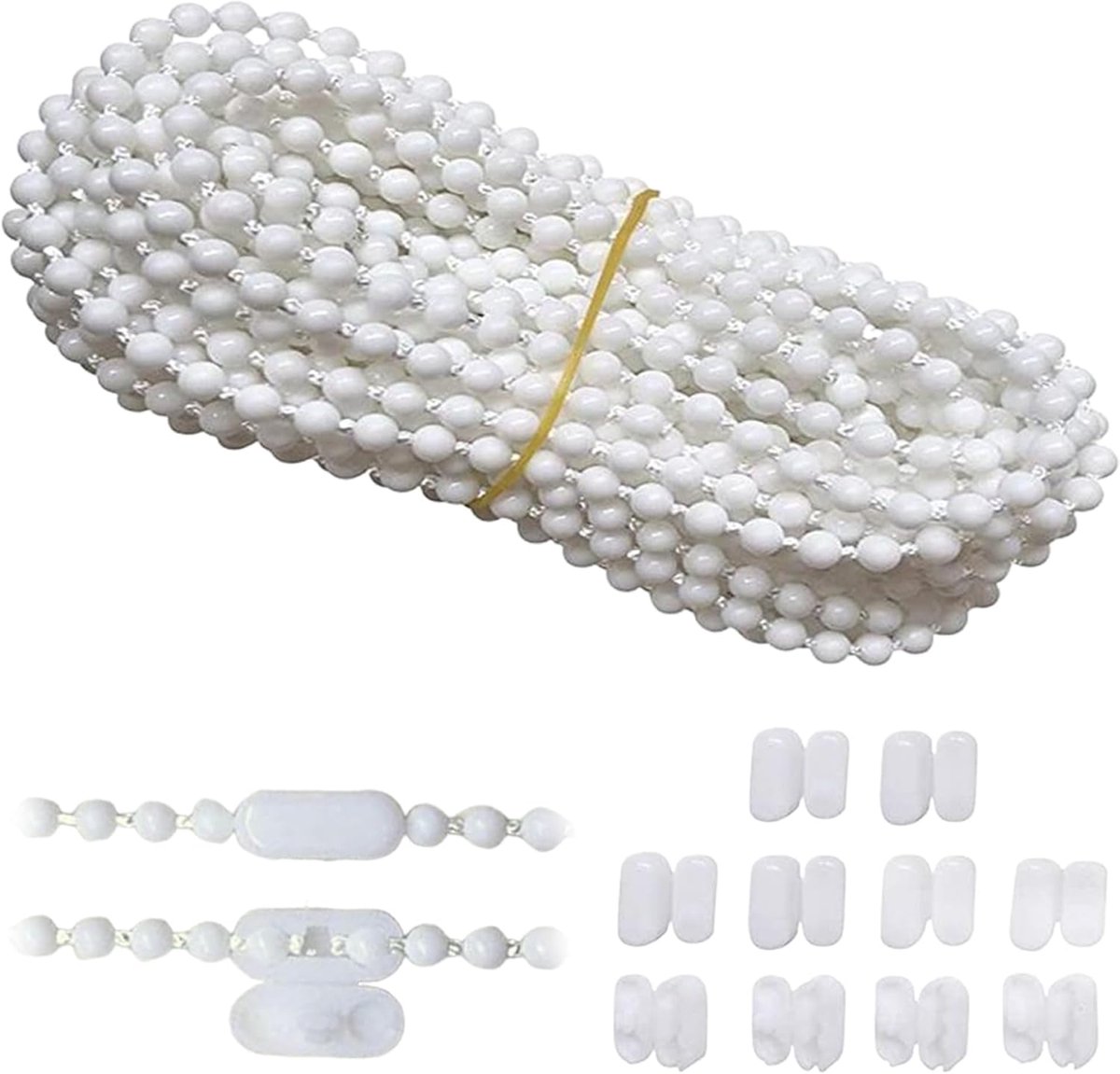 Rolgordijn Ketting - Kralenketting Gordijn - Raambekleding Ophangen - Verstelbare Lengte - 10 Meter Lengte - Wit