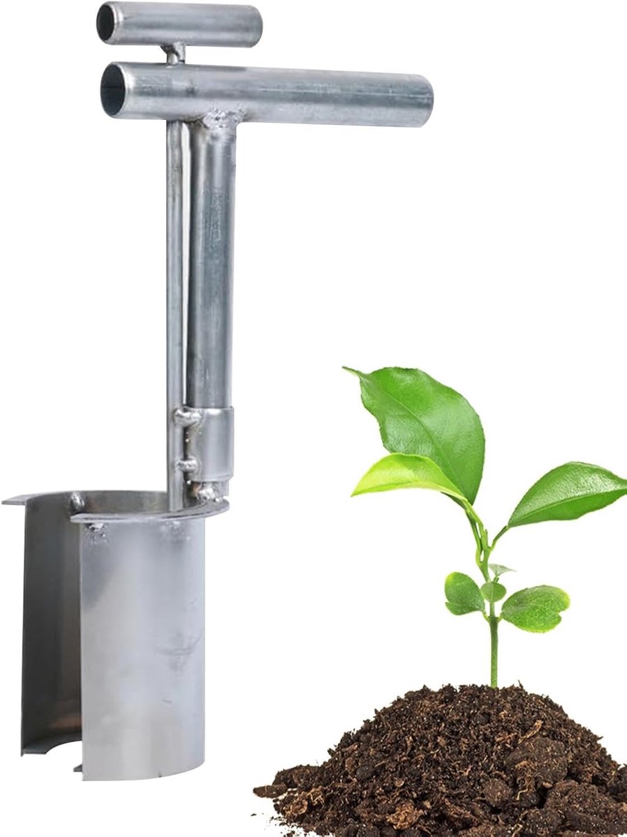 Tuin Transplanter - Bloembollenplanter Graver - Planten en Verplanten - Roestvrij Staal - 35 cm - Zilver