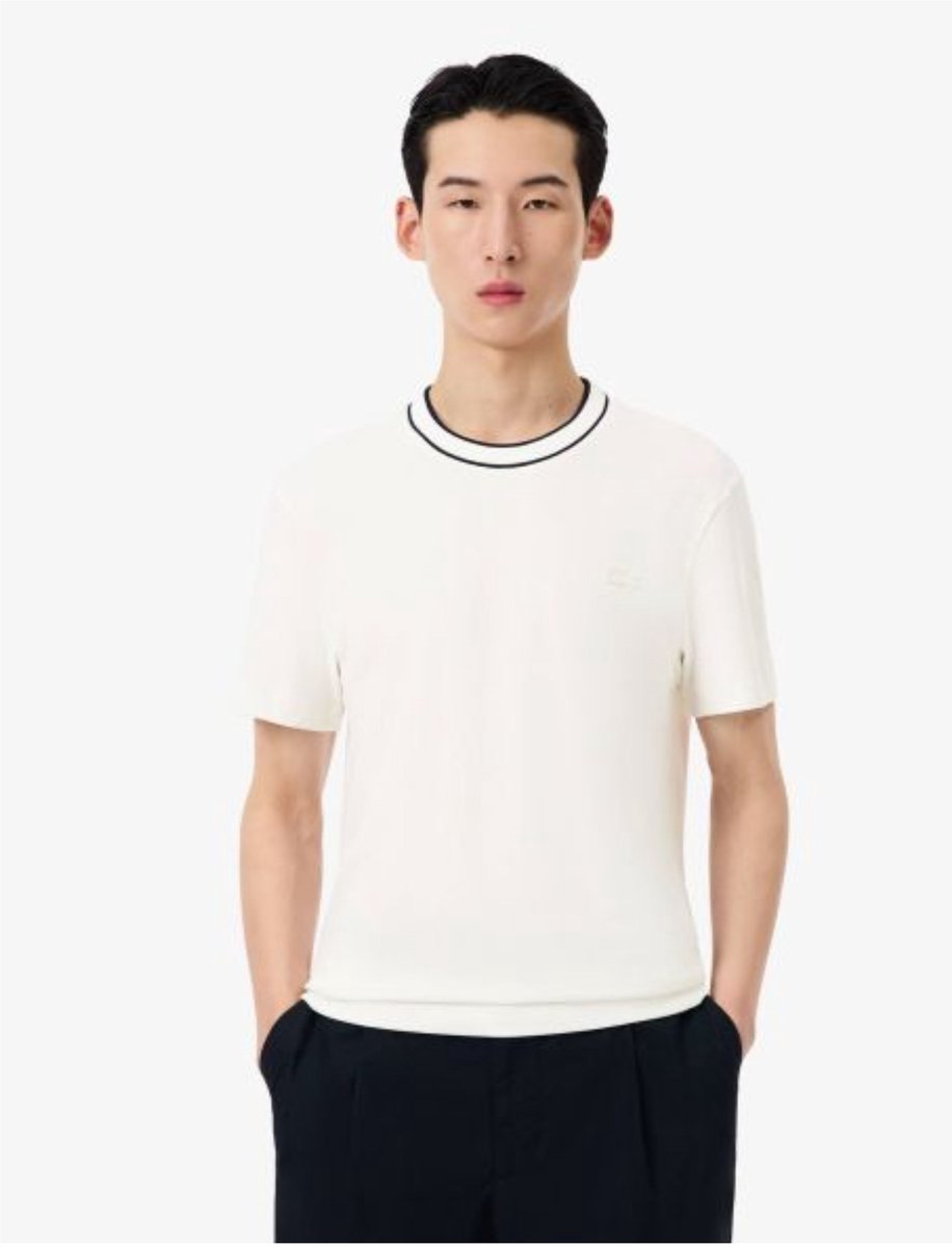 Lacoste Shirt Ecru Lacoste 1ht1 Men’s Tee-shirt T-shirts Ecru Th8174-61 Creme