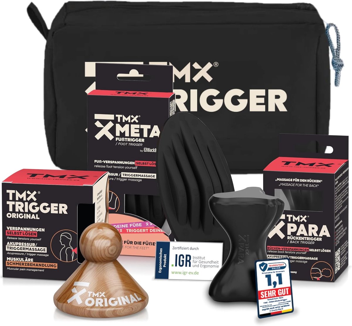 Massage Set - Spierpijn Verlichter - Triggerpoint Massage - 3 Tools Inclusief - 19x16x15 cm