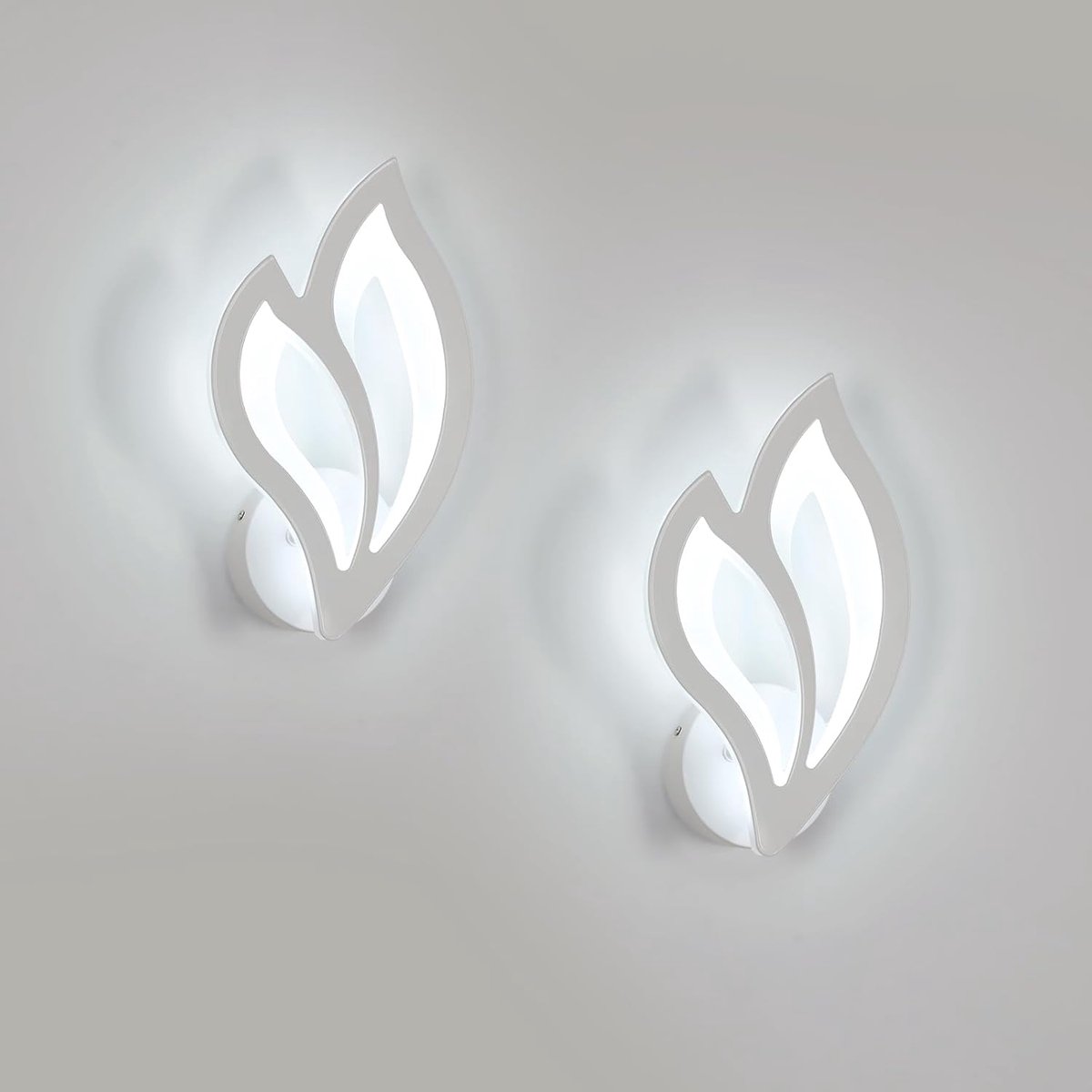 LED Wandlamp - Moderne Verlichting - Sfeervol Interieur - Acryl Bloem Design - 28.5 x 16.5 cm - Wit