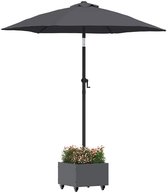 Outsunny Parasolvoet, 25 kg, houtlook, betonvulling, weerbestendig