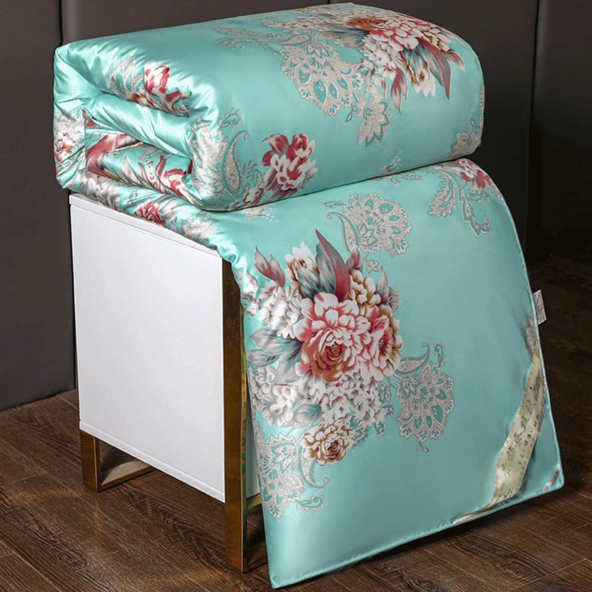 Zijden Dekbed - Luxe Quilt - Alle Seizoenen - Natuurlijke Moerbeizijde - 150x200cm - Groen