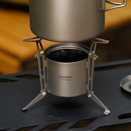 Titanium Kampeerfornuis - Compact Kooktoestel - Outdoor Koken - Opvouwbare Potsteunen - 128 x 100mm — afbeelding 2