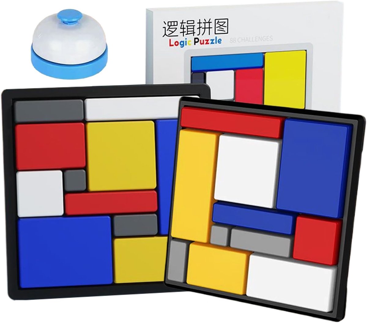 Logische Puzzel - Denkspel Educatief - Mentale Training - Draagbaar Ontwerp - 14x14cm - Bruin