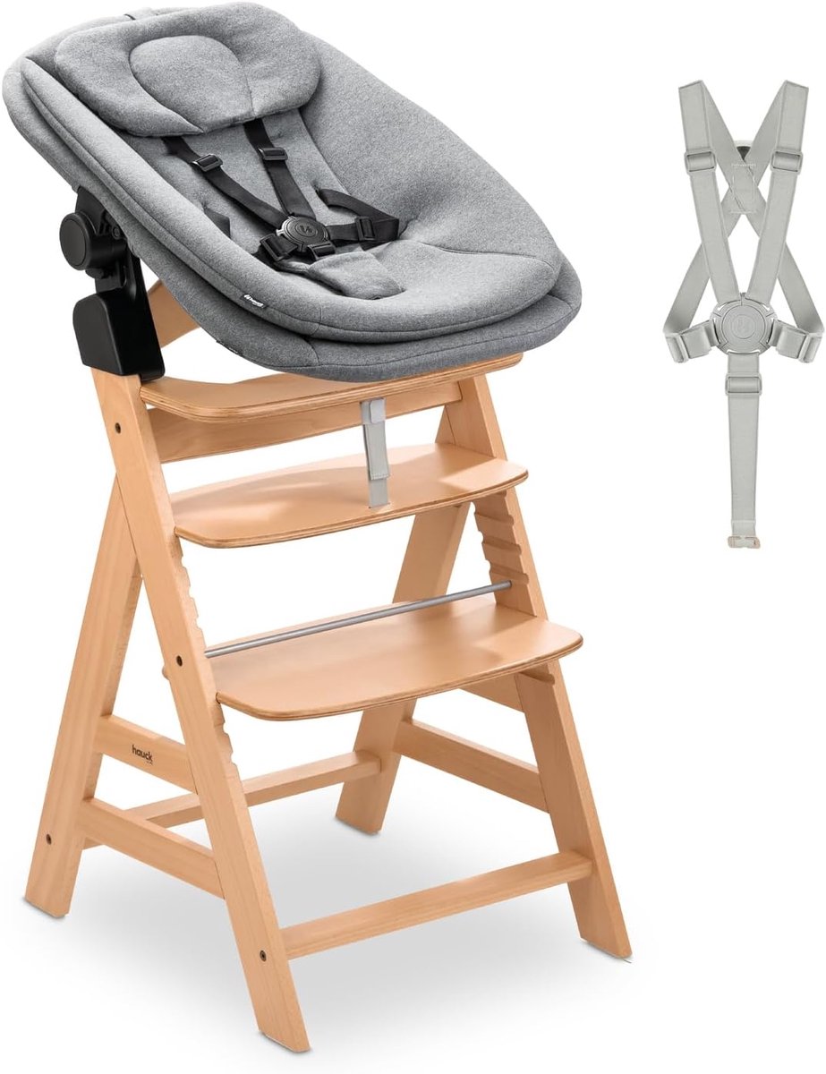 Kinderstoel met Newborn Set - Baby Stoel - Vanaf Geboorte Mee-eten - Meegroeiend met 8 standen