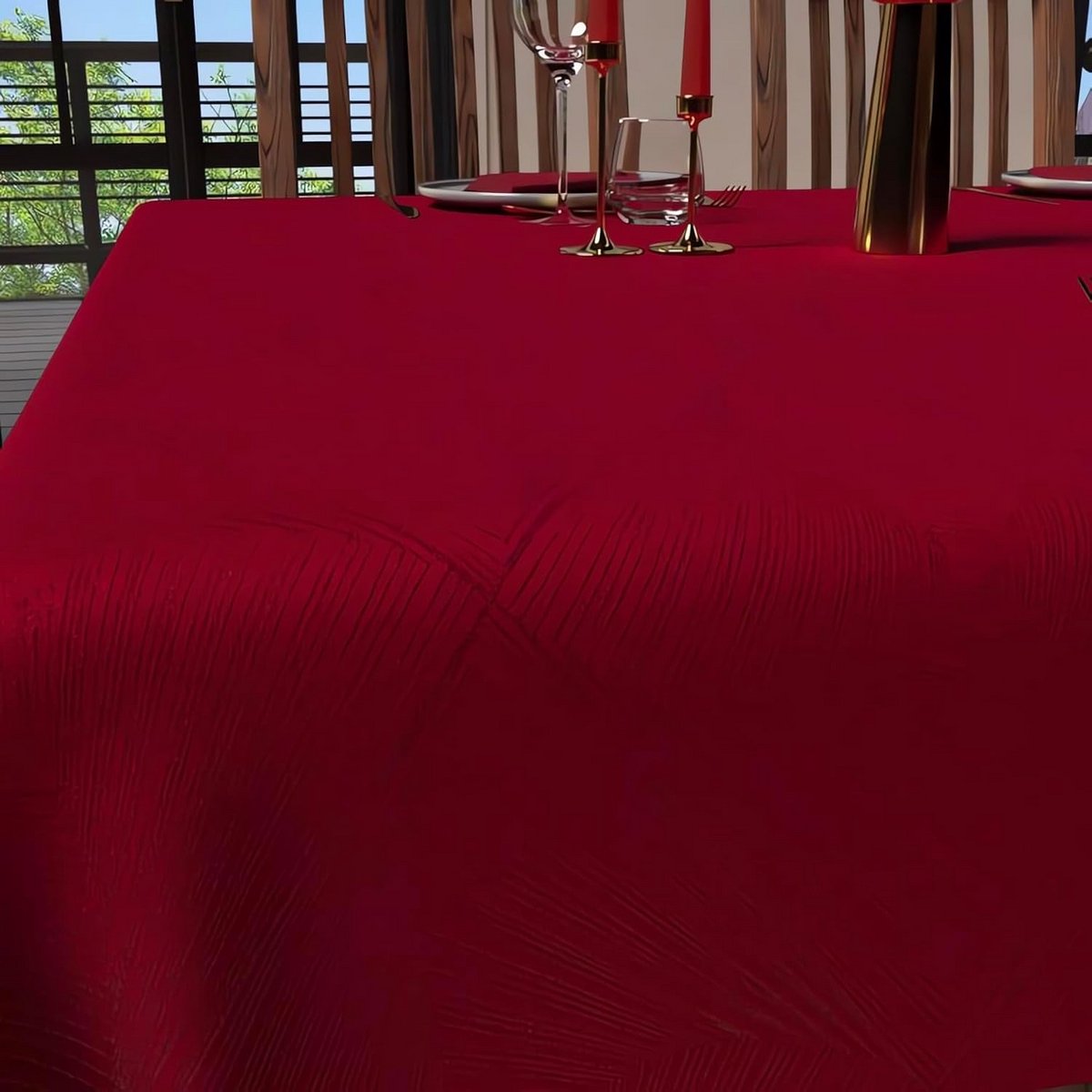 Vierkant tafelkleed 180 x 180 cm - Luxe anti-vlekken in Rood