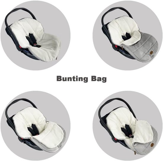 Waterdichte Autostoelhoes en Vlaggentas Geïntegreerd voor Kinderwagen en Autostoel - Winter Slaapzak voor Baby's van 0-12 Maanden van Merkloos — afbeelding 3