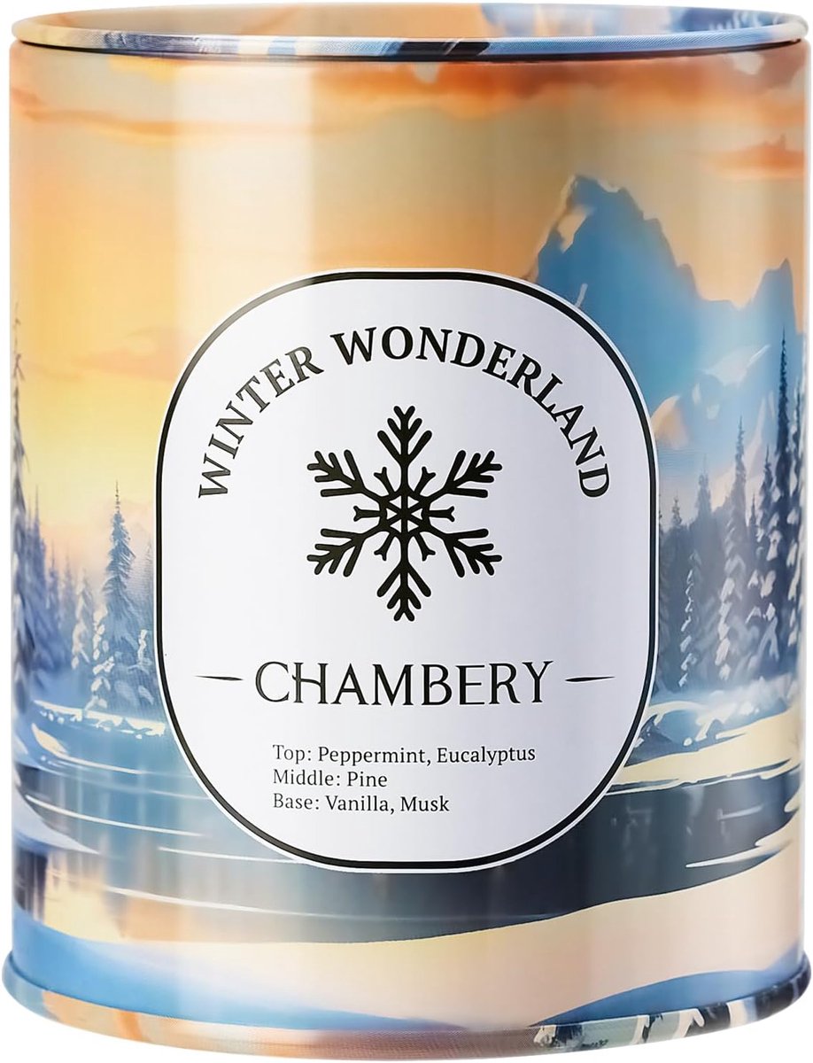 Winter Wonderland kaars voor een feestelijke geur | Sojawas met katoenen lont | Brandt 55 uur