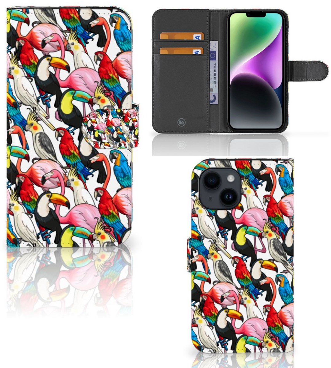 iPhone 15 Telefoonhoesje met Pasjes Birds