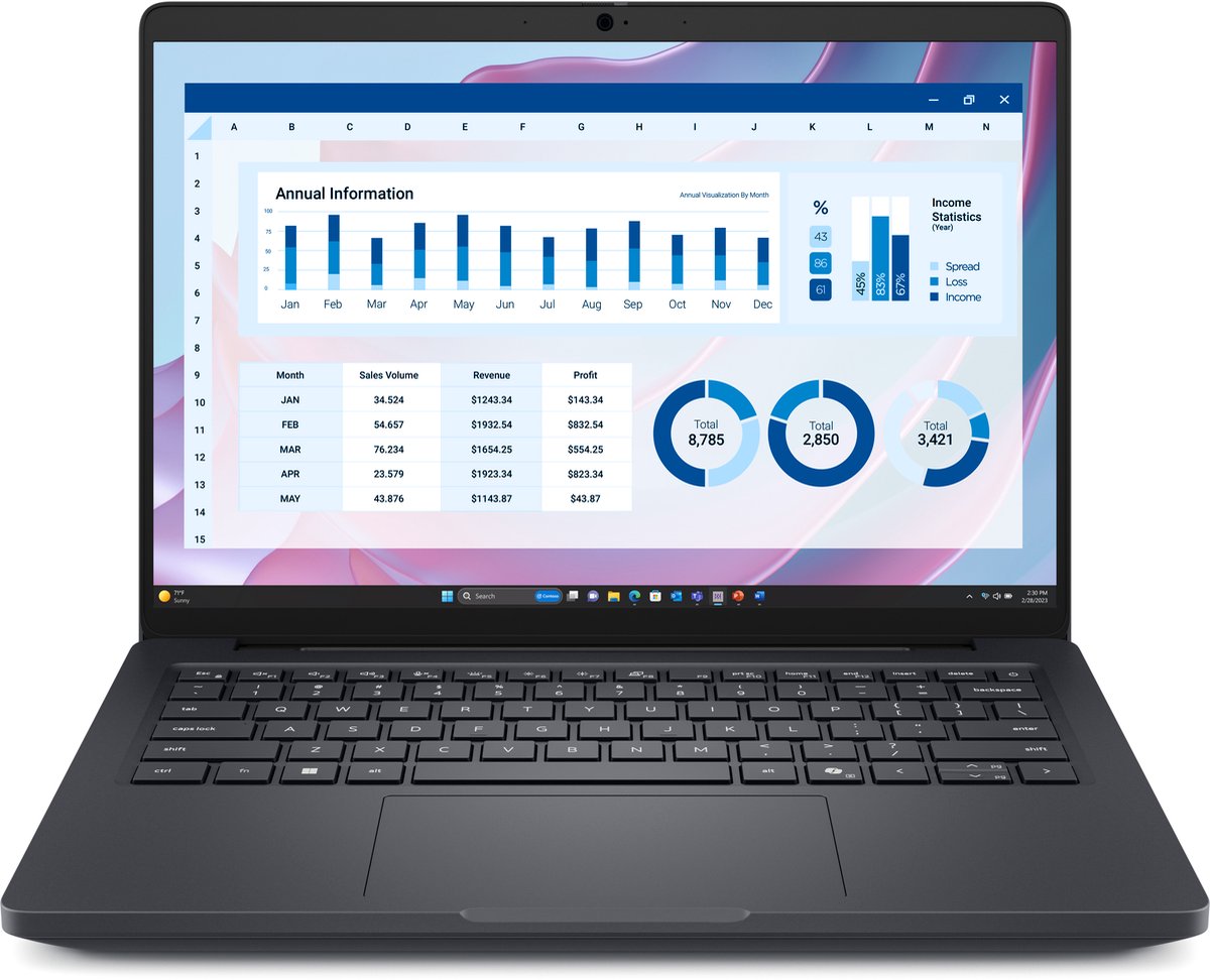 DELL Pro Max 14 MC14255 Copilot+ PC AMD Ryzen AI 7 PRO 350 Mobiel werkstation 35,6 cm (14") Full HD+ 32 GB LPDDR5x-SDRAM 1 TB SSD Wi-Fi 7 (802.11be) Windows 11 Pro Engels Zwart