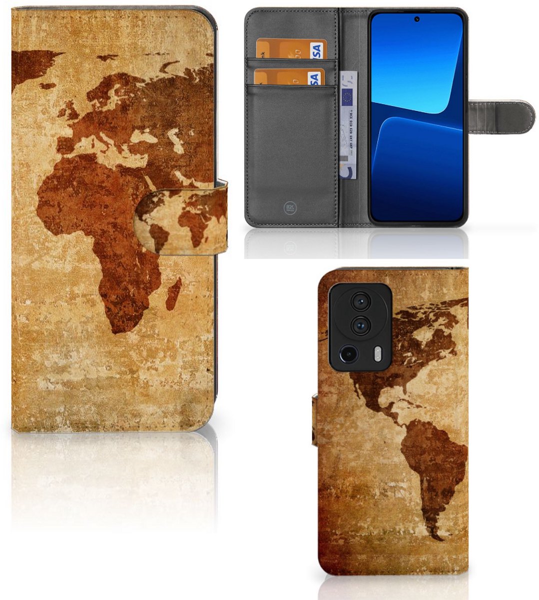 Xiaomi 13 Lite Flip Cover Wereldkaart