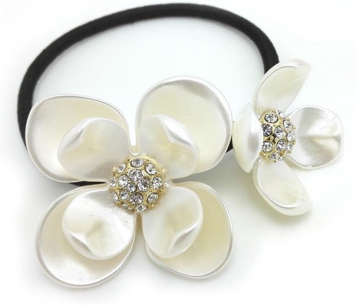 Paardenstaart met Kristallen Bloemen-Houder voor Haaraccessoires