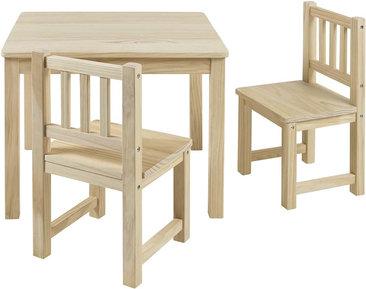 Stevige kindermeubels: Tafel met stoelen Amy van massief grenen voor kinderen
