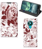 Étui pour téléphone portable Nokia 3.4 Bookcase Fleurs aquarelle