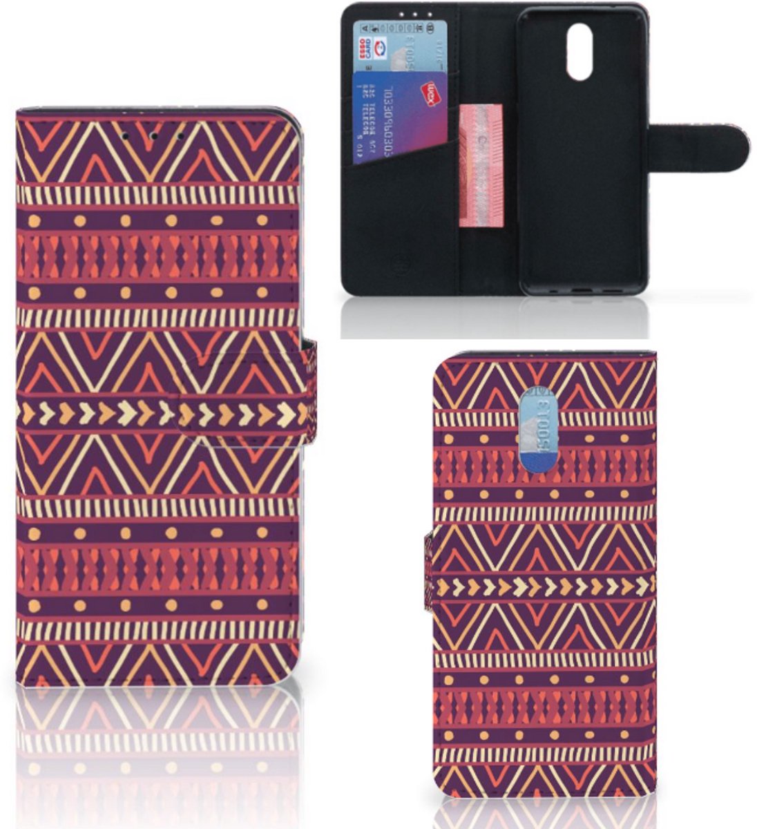 Nokia 2.3 Telefoon Hoesje Aztec Paars