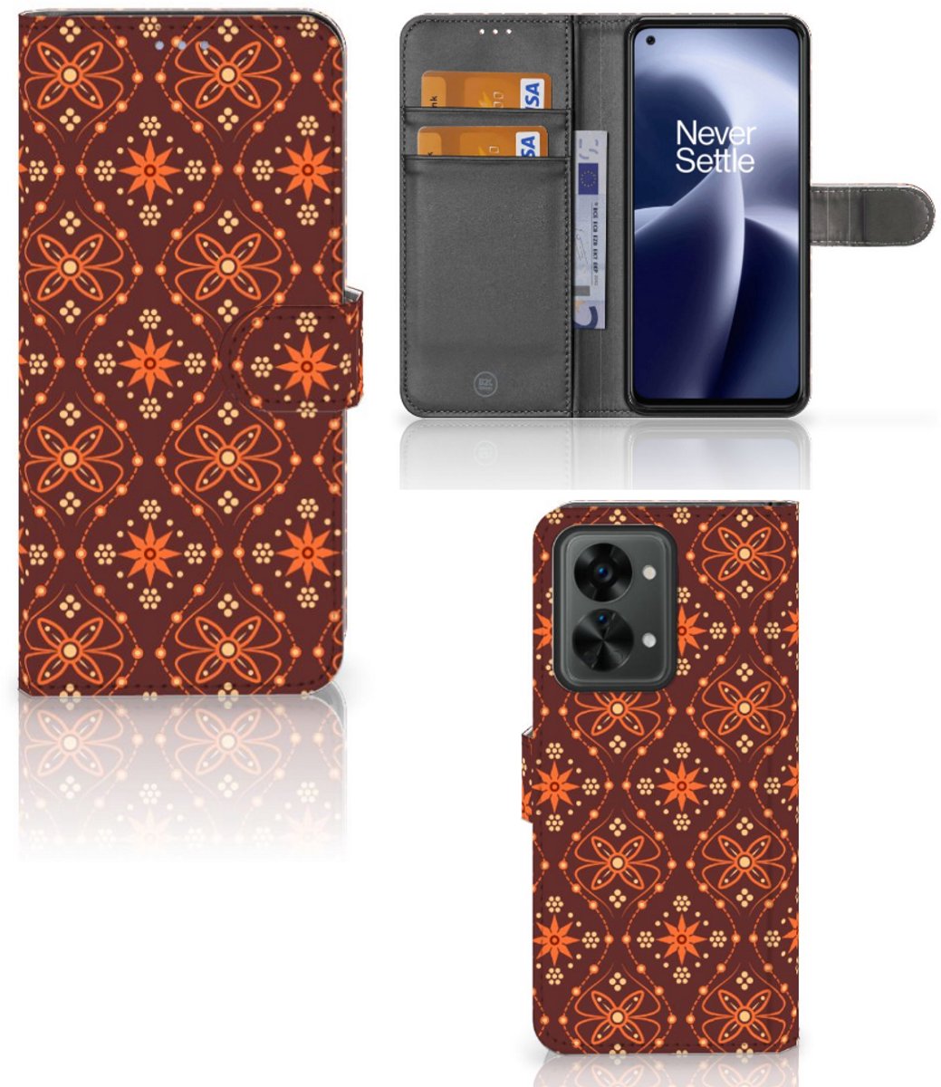 OnePlus Nord 2T Telefoon Hoesje Batik Brown