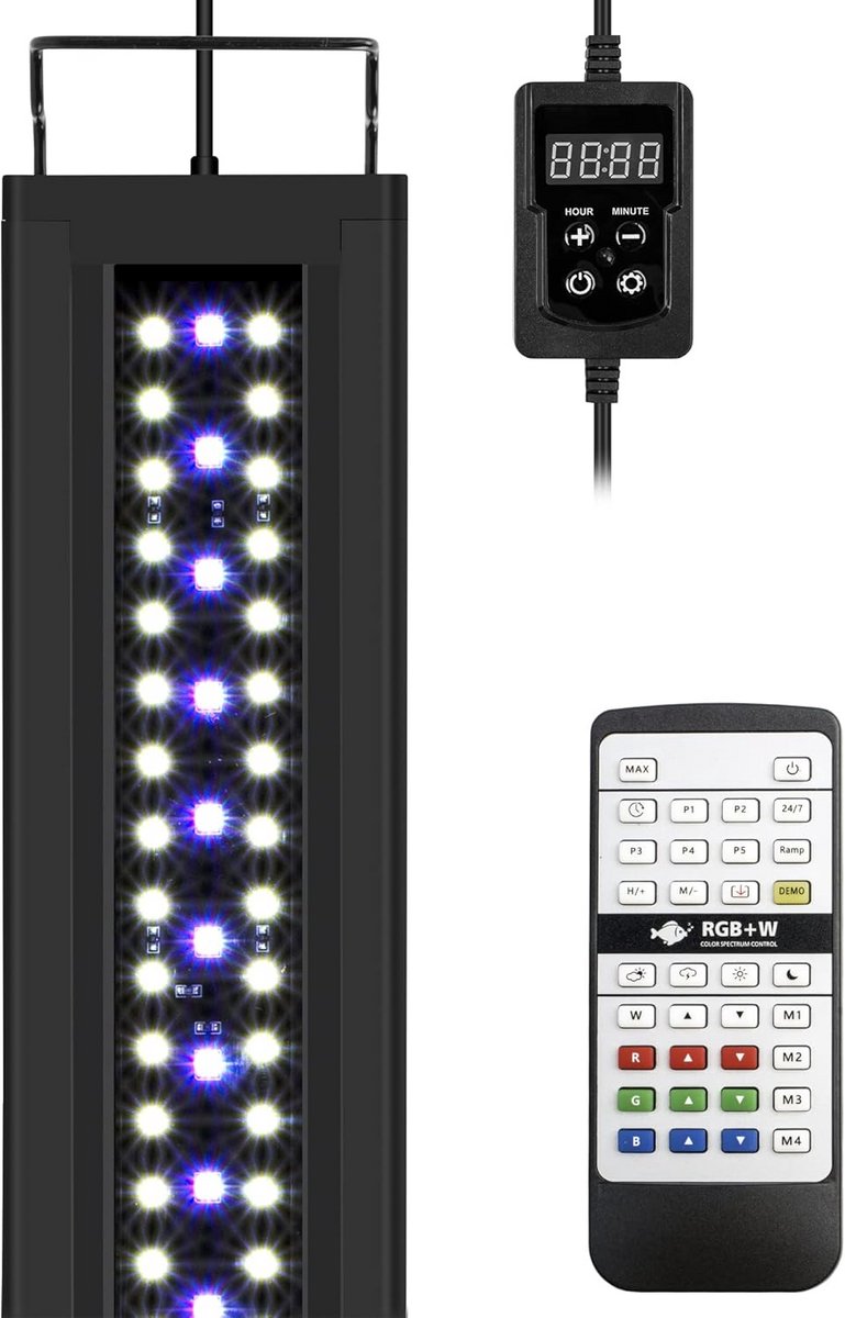 Aanpasbare 24/7 modus LED Aquariumverlichting - Timer voor Plantengroei - Zoetwateraquarium - Meerdere Weermodi