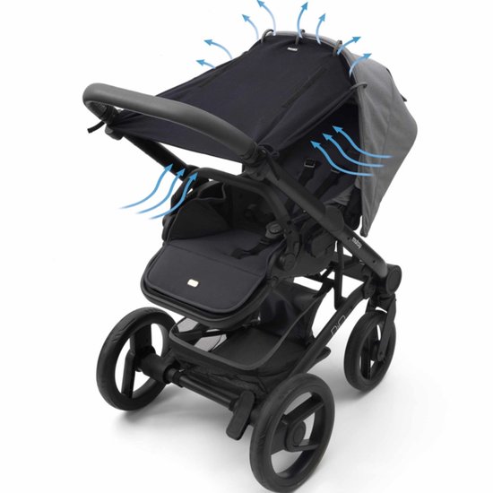 Dooky Universal Cover Zonnescherm Kinderwagen - UV bescherming voor je kind - Zonnedoek Buggy - Uni Zwart