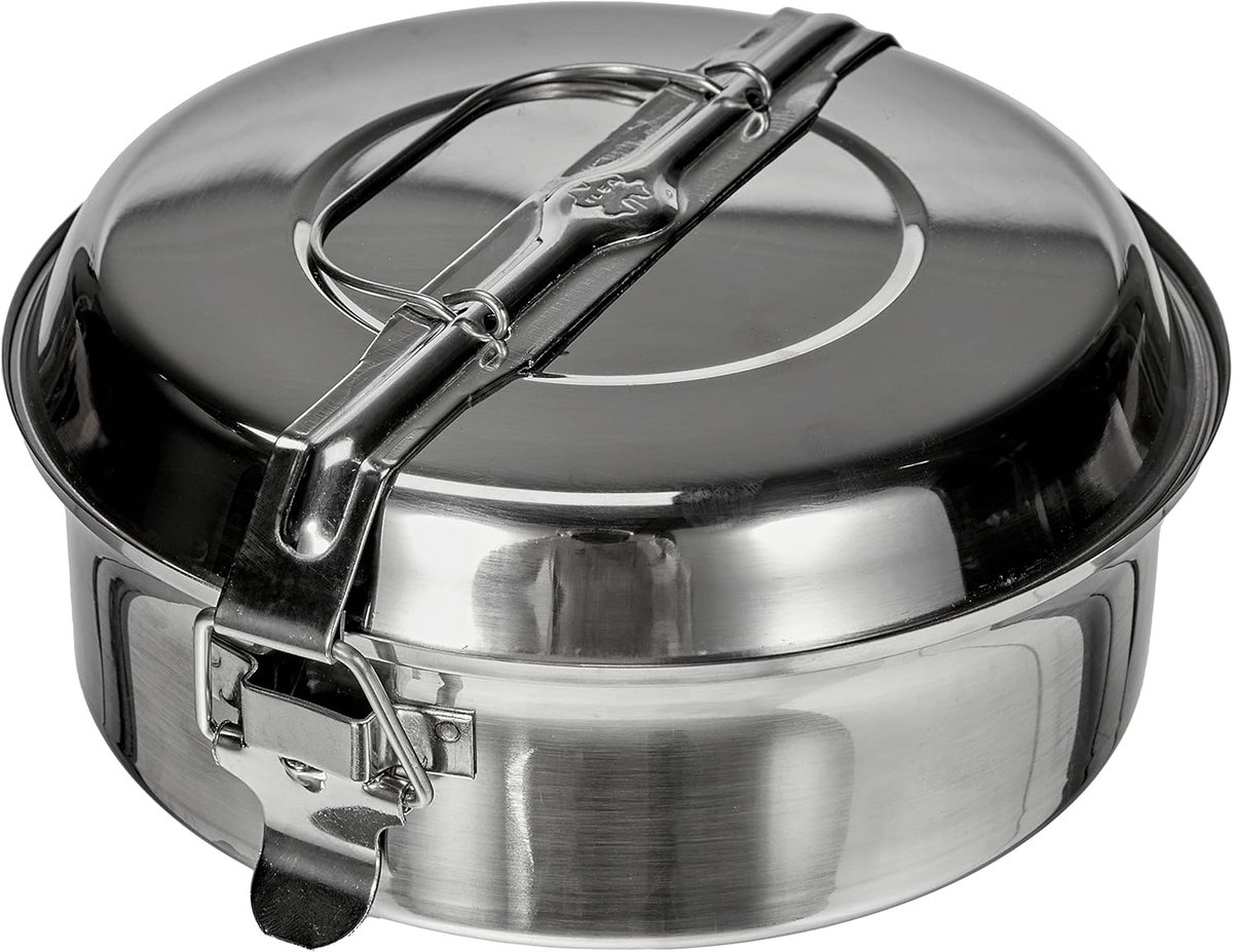 Lunchbox roestvrij staal 16 cm - Metallic zilver
