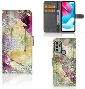 Cuir PU Portefeuille Livre Motorola Moto G60s Coque Lettre De Peinture