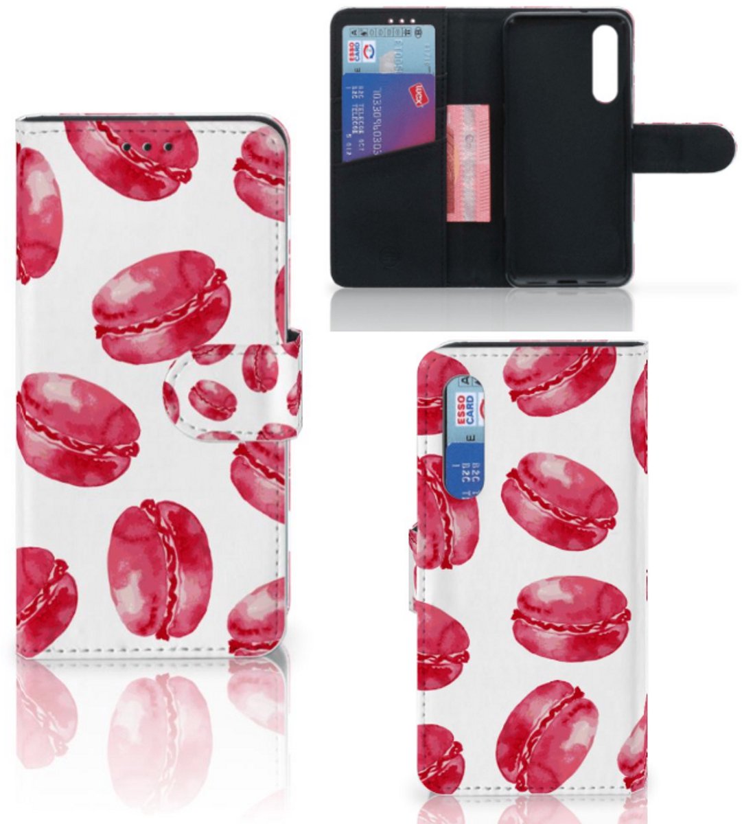 Book Case voor Xiaomi Mi 9 SE Book Cover Pink Macarons