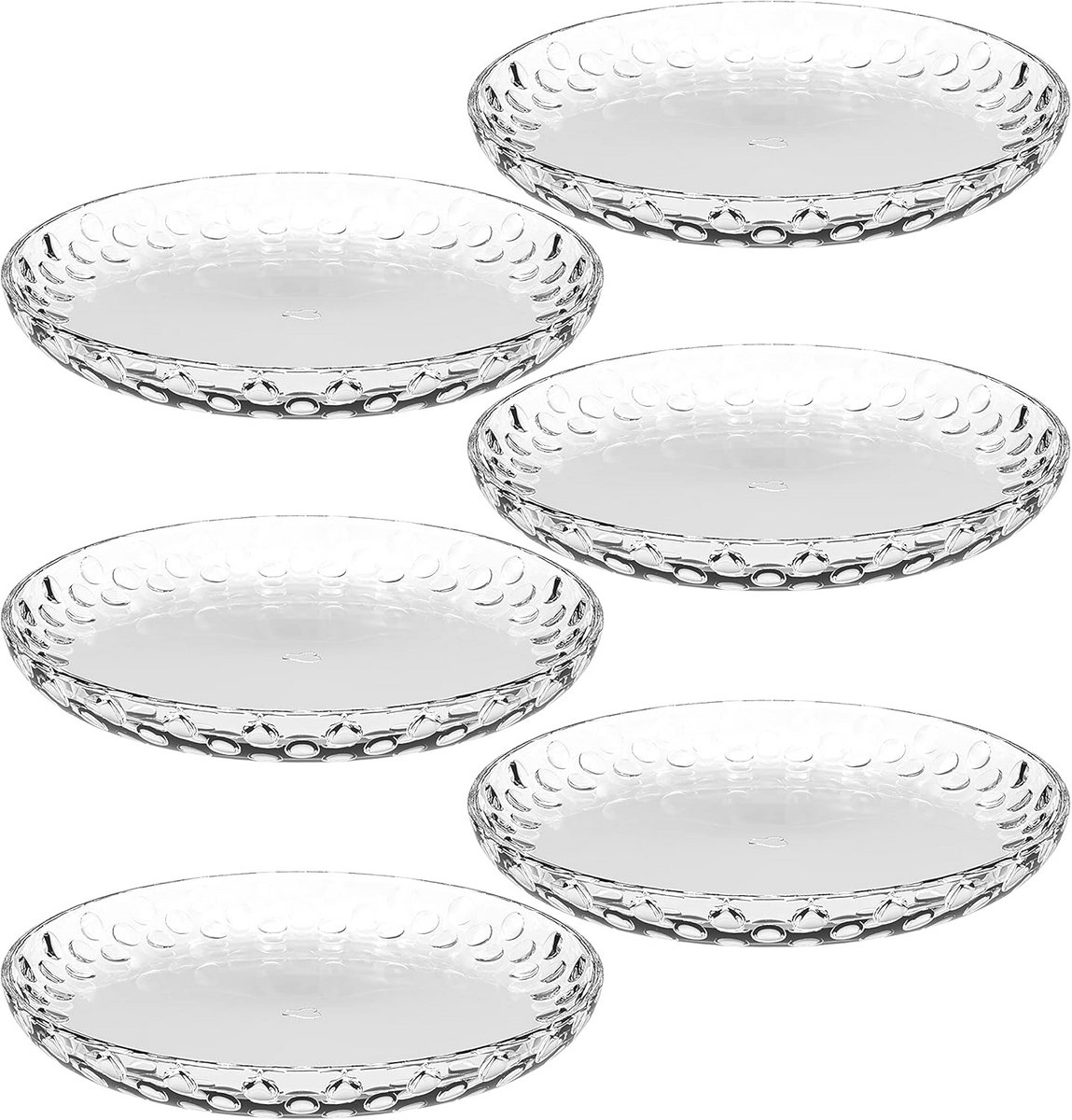 Set van 6 Diepe Glazen Schalen voor Magnetron en Vaatwasser, 18 cm