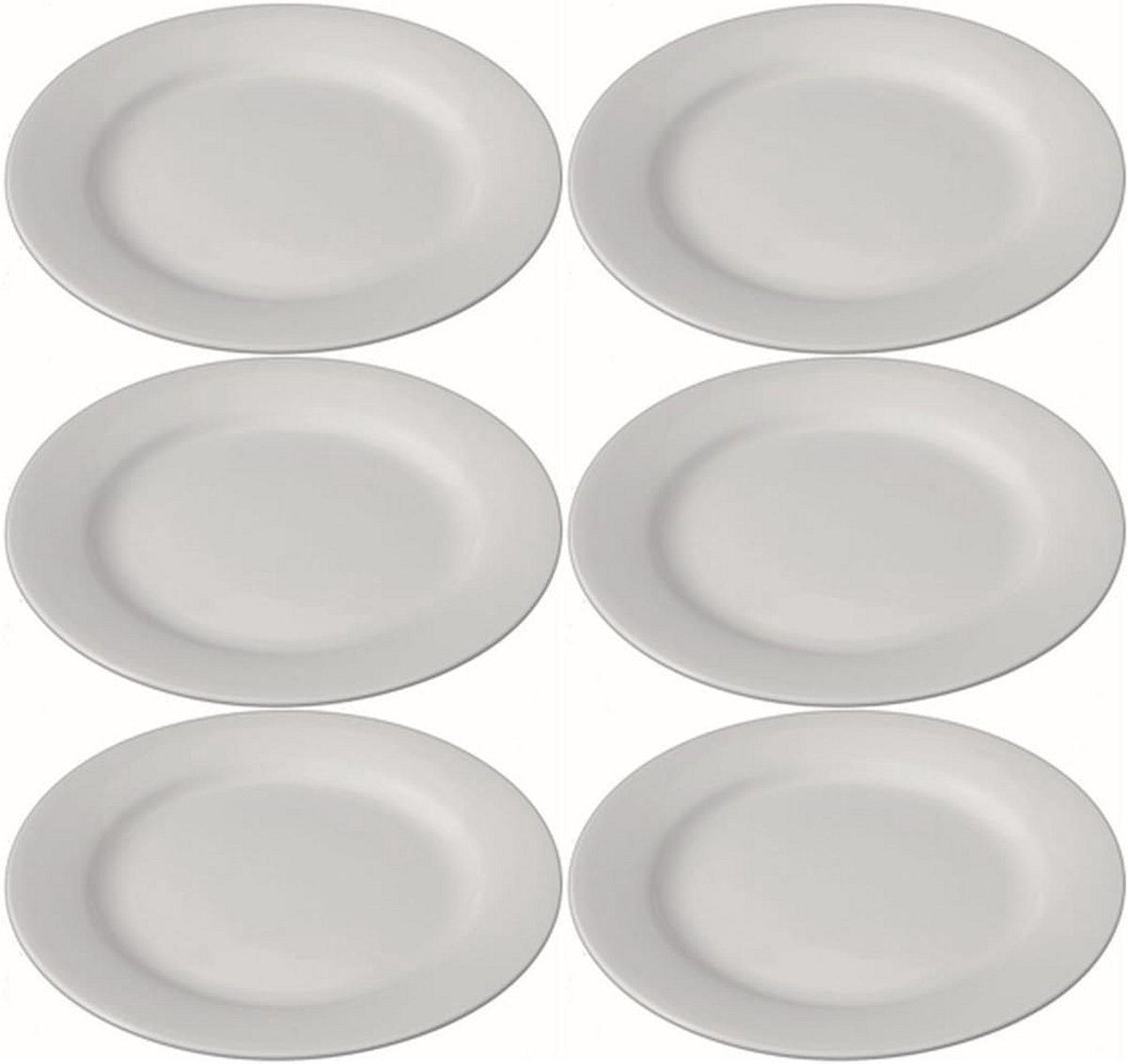 Plat Porselein Bord Ø 19 cm Set van 6 - Universeel Inzetbaar