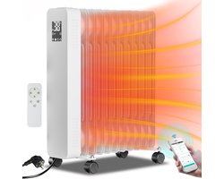 Energiebesparende Olieradiator 2500W met Wifi-App en Afstandsbediening