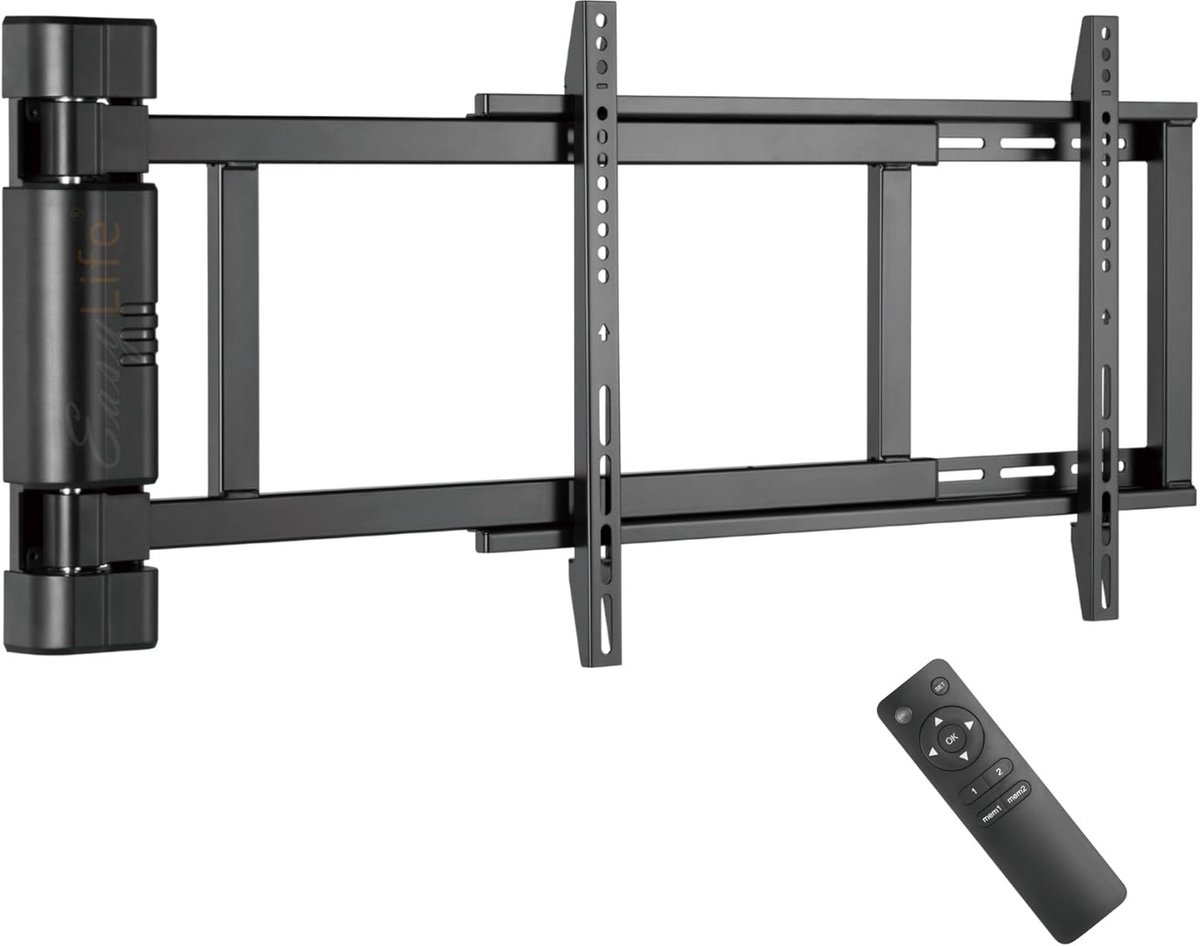 EasyLife TV wall mount electrically rotatable up to 170°, VESA wall mount up to 600 x 400 for LCD/OLED, TV, monitor, 32-75 inch smartboard and 50 kg max (ELWH-M1S - black)