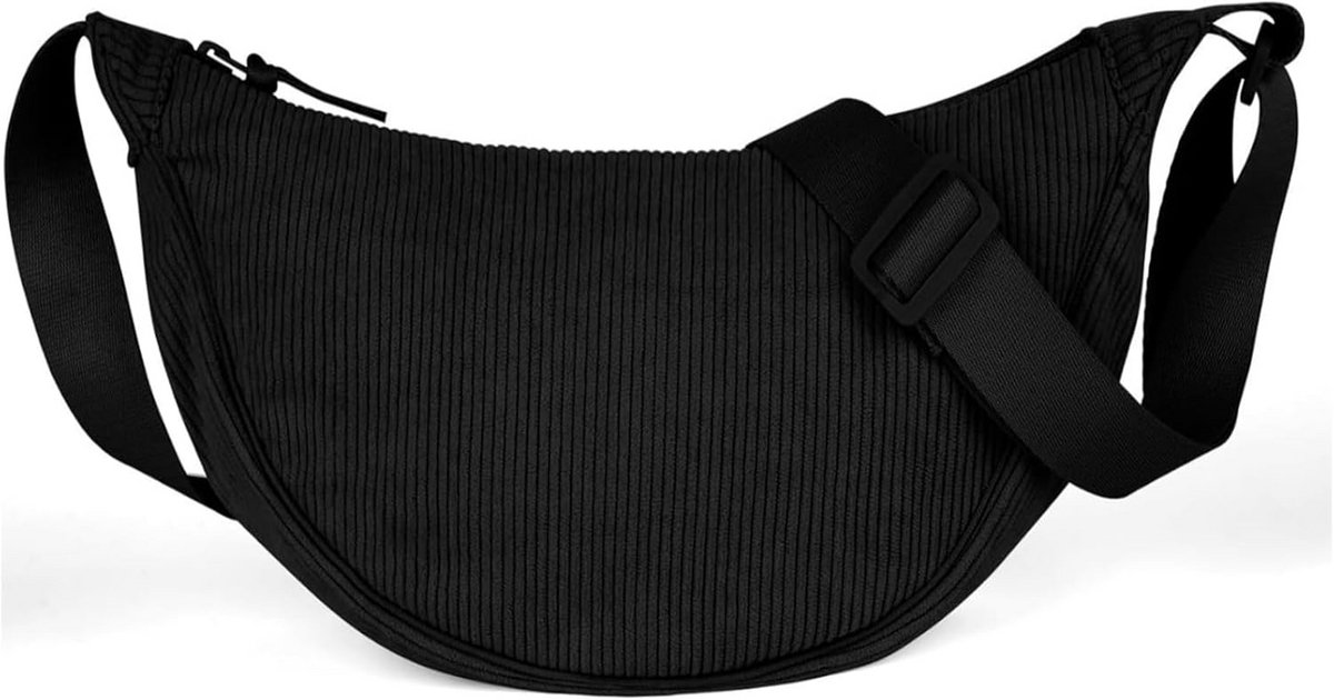 Halvemaanvormige Nylon Tas voor Dames - Verstelbare Crossbody en Schoudertas