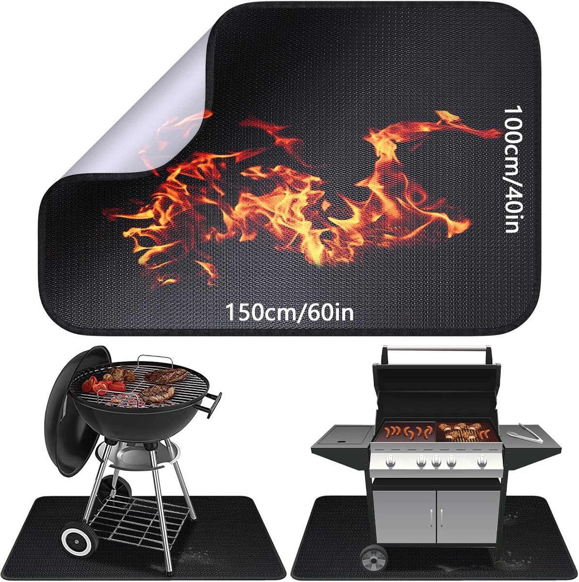 Vuurvaste onderlegger 100 x 150 cm - Hittebeschermingsmat voor barbecue en kachels
