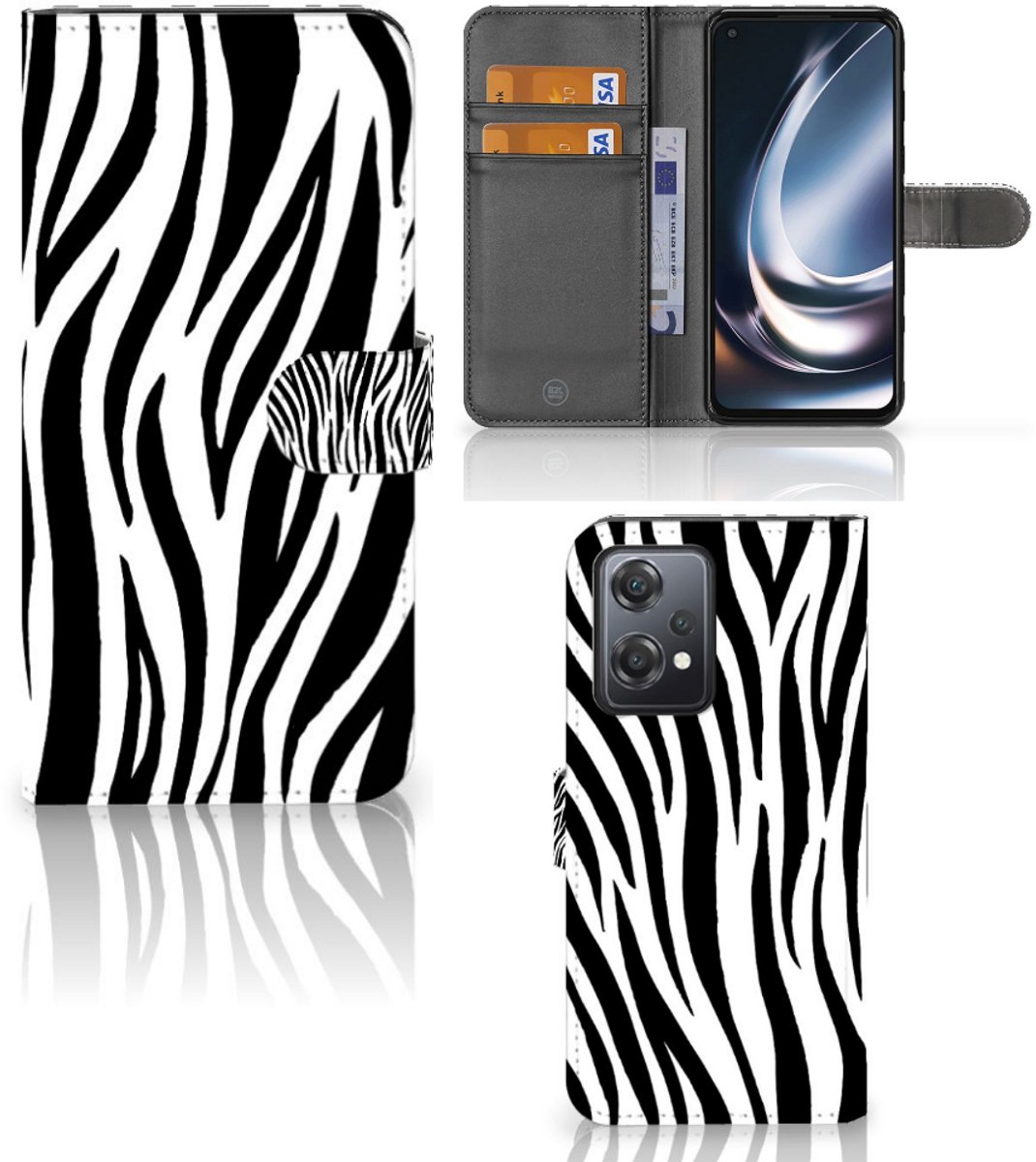 OnePlus Nord CE 2 Lite Telefoonhoesje met Pasjes Zebra