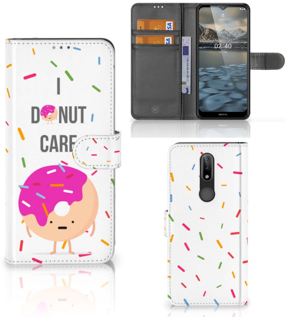 Nokia 2.4 Book Cover Donut Roze
