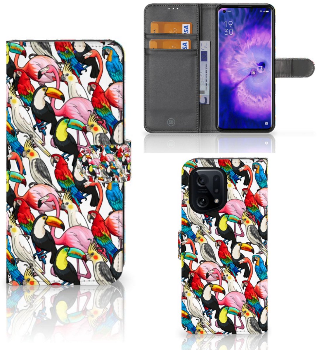 OPPO Find X5 Telefoonhoesje met Pasjes Birds