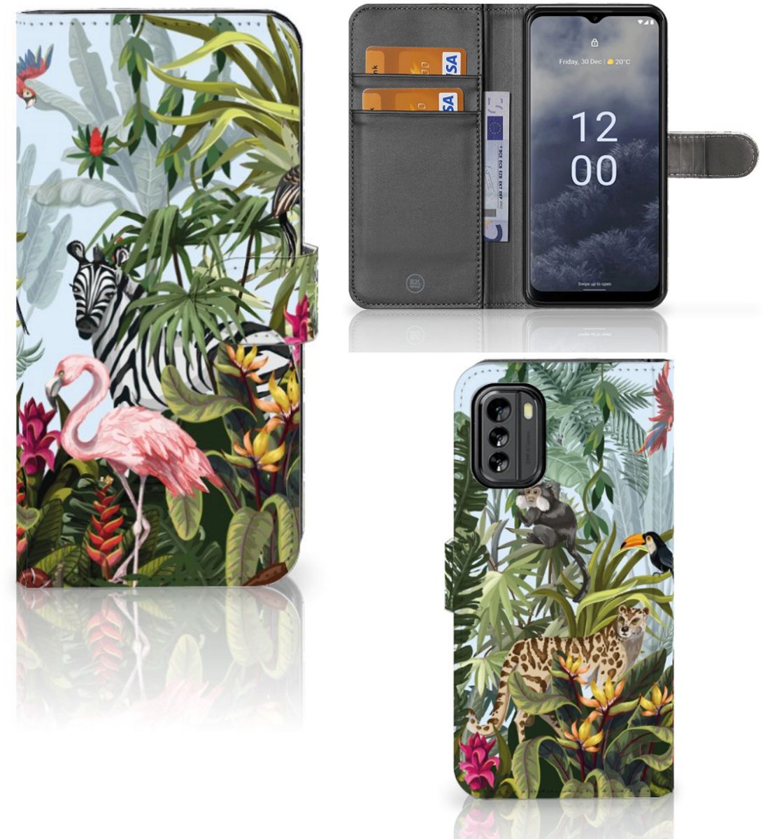 Telefoonhoesje met Pasjes voor Nokia G60 Jungle