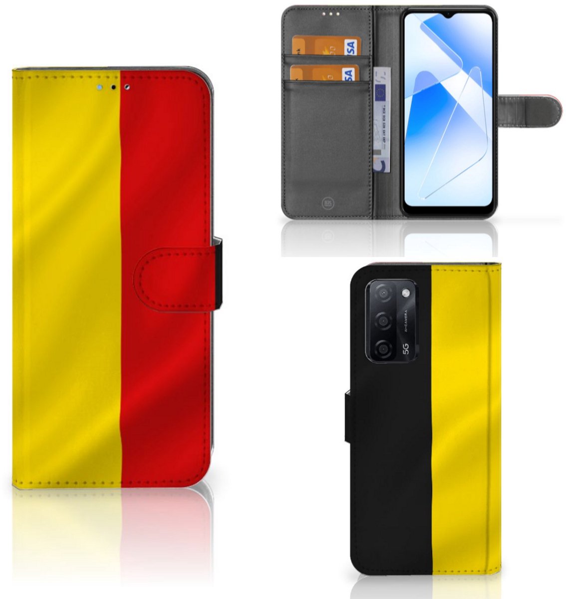 OPPO A16/A16s/A54s Bookstyle Case Belgische Vlag