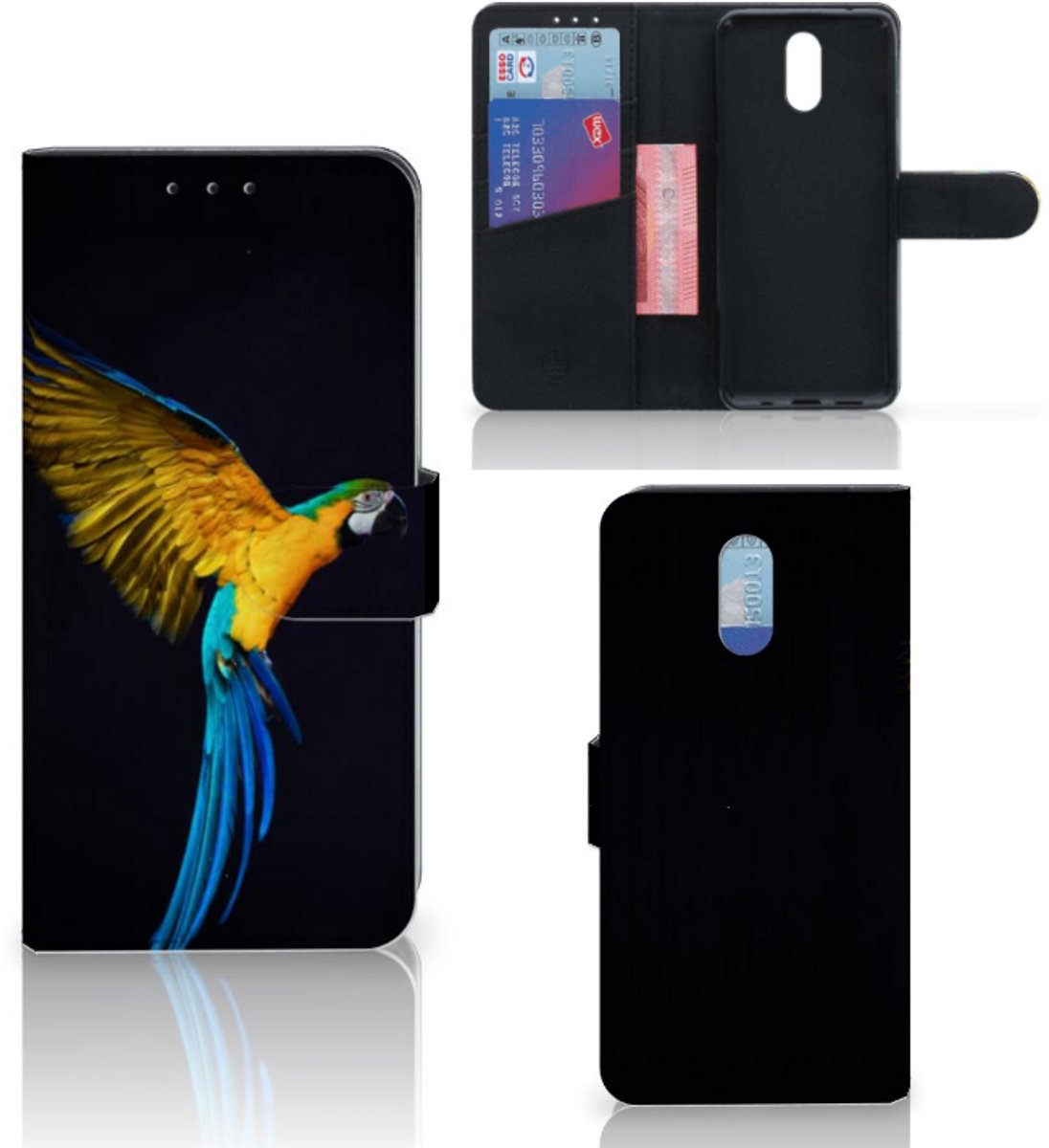 Nokia 2.3 Telefoonhoesje met Pasjes Papegaai