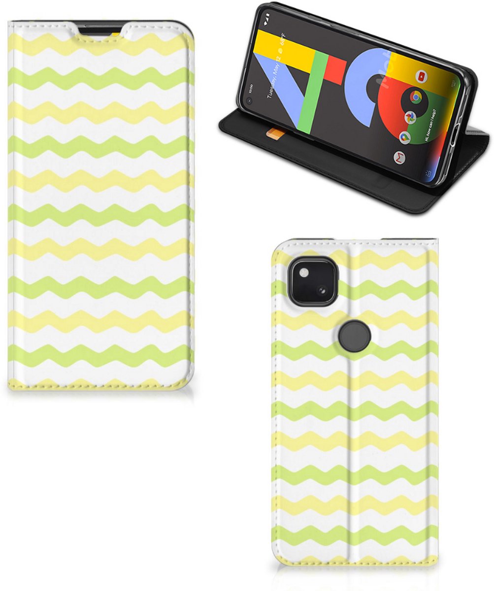 Google Pixel 4a Hoesje met Magneet Waves Yellow