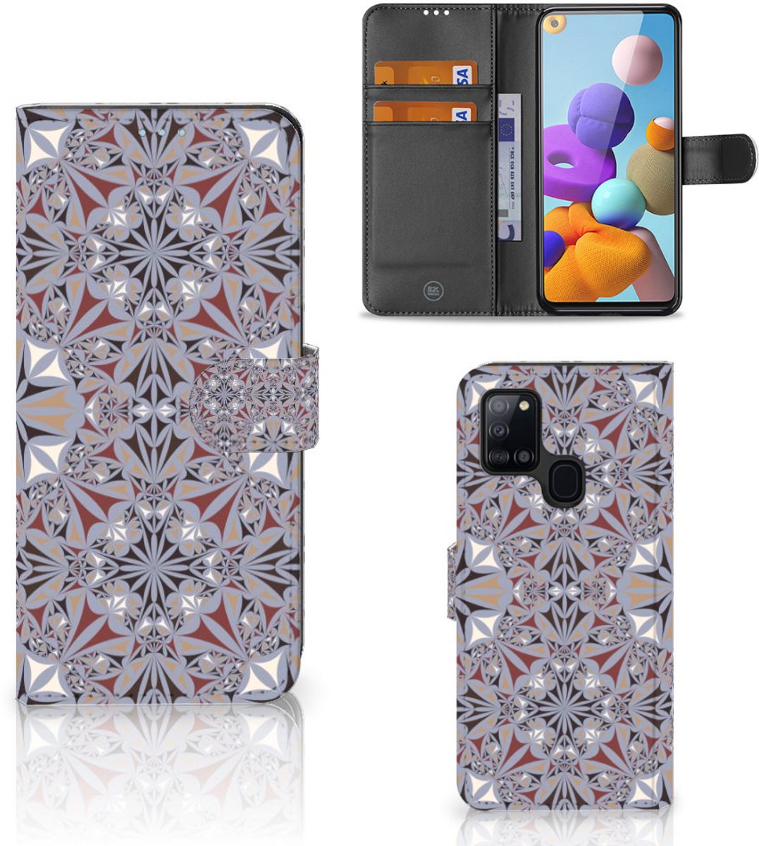 Samsung Galaxy A21s Bookcase Flower Tiles