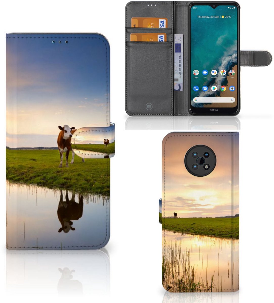 Nokia G50 Telefoonhoesje met Pasjes Koe